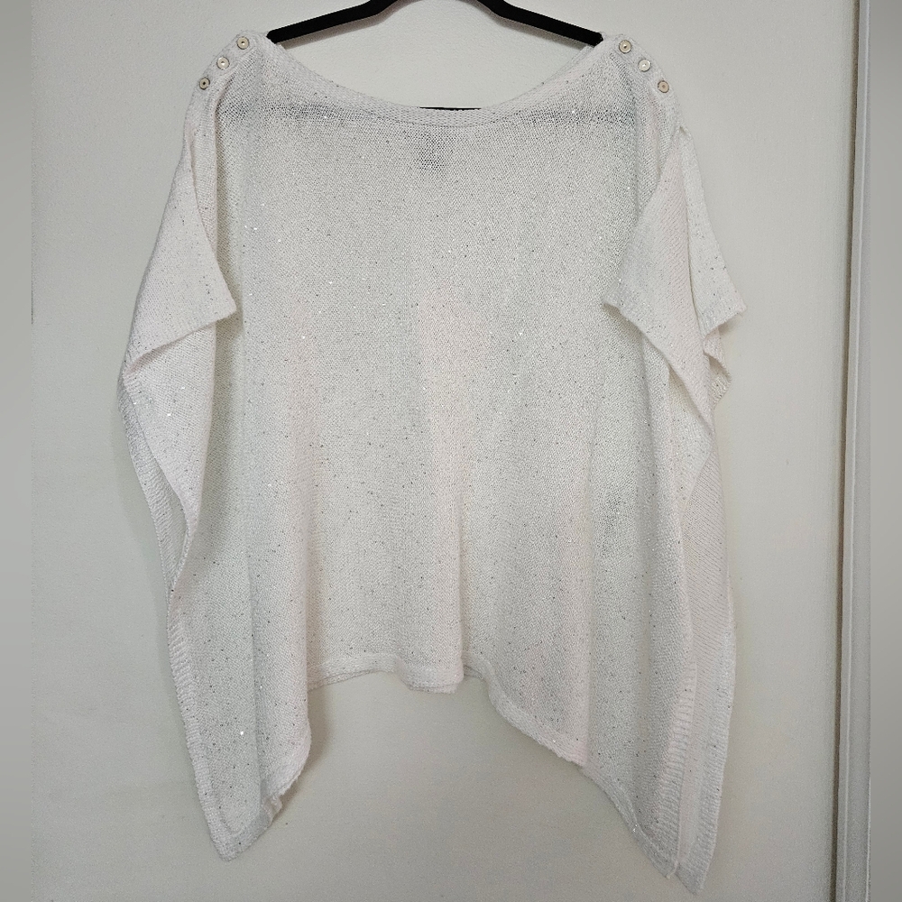 White House Black Market Cap Sleeve  Sequins Sweater, XL, Excellent Condition!